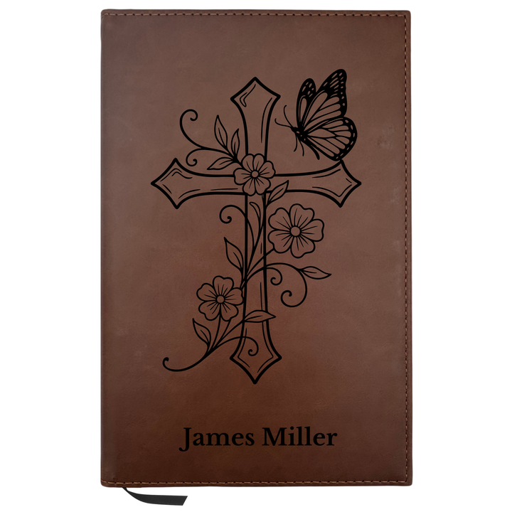 Personalized Brown Leatherette Journal Notebook | Blessed Collection