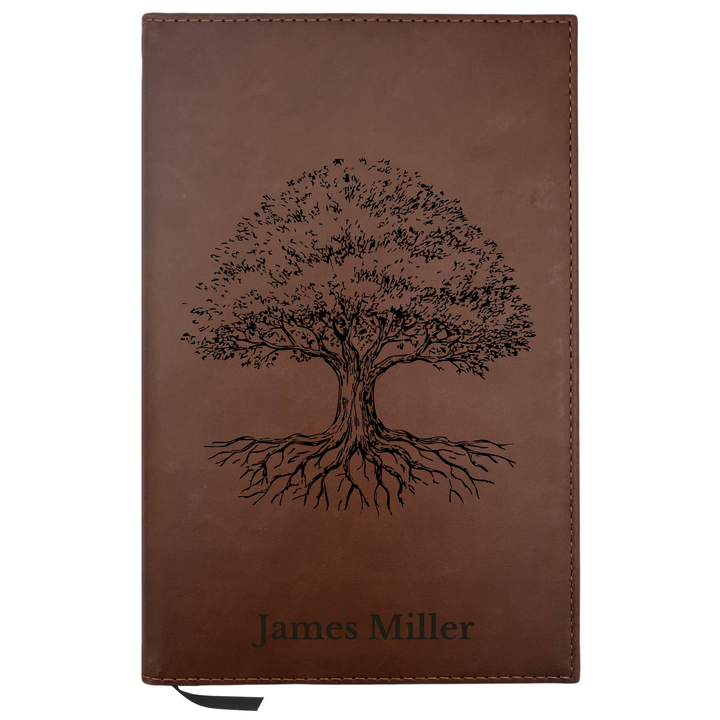 Personalized Brown Leatherette Journal Notebook | Tree of Life II