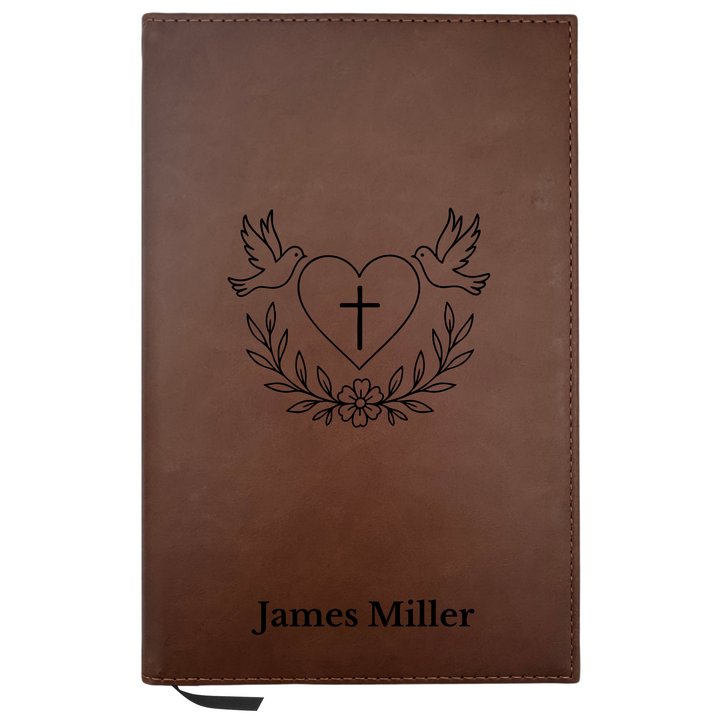 Personalized Brown Leatherette Journal Notebook | Blessed Collection