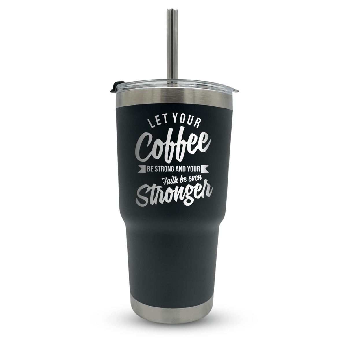 20 Oz, Arcticware Tumbler Coffee Strong Faith Stronger Funny Christian Travel Mug with Lid - Shepherds Shelf