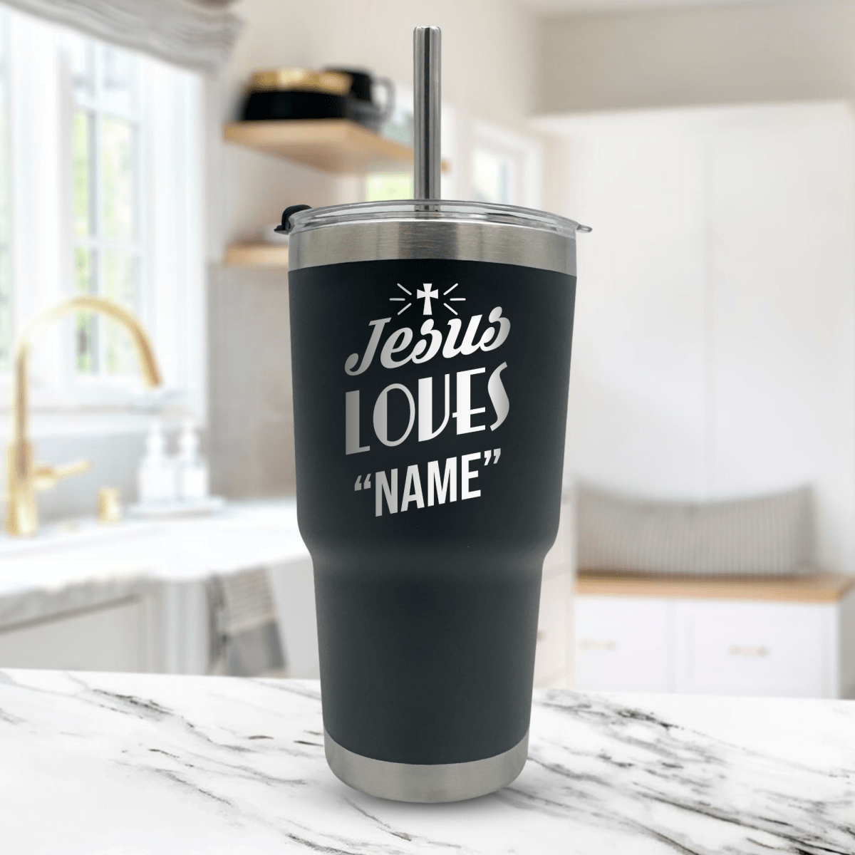 20 Oz, Arcticware Tumbler Jesus Loves Cross Funny Christian Travel Mug with Lid - Shepherds Shelf