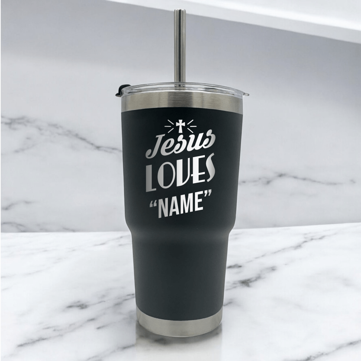 20 Oz, Arcticware Tumbler Jesus Loves Cross Funny Christian Travel Mug with Lid - Shepherds Shelf