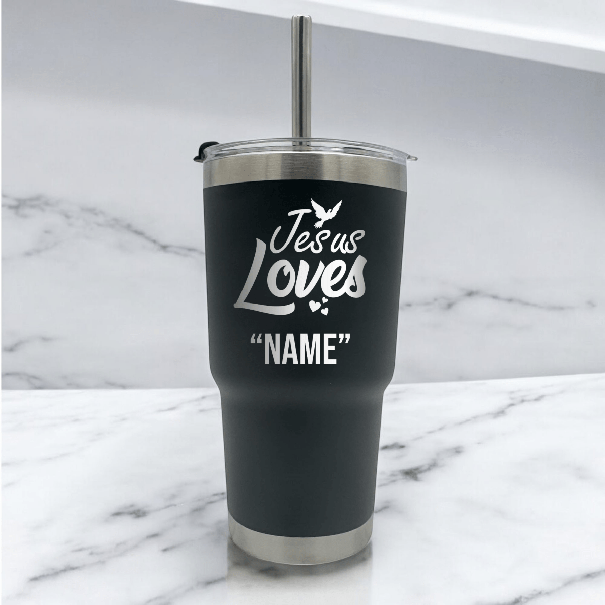 20 Oz, Arcticware Tumbler Jesus Loves Dove Funny Christian Travel Mug with Lid - Shepherds Shelf