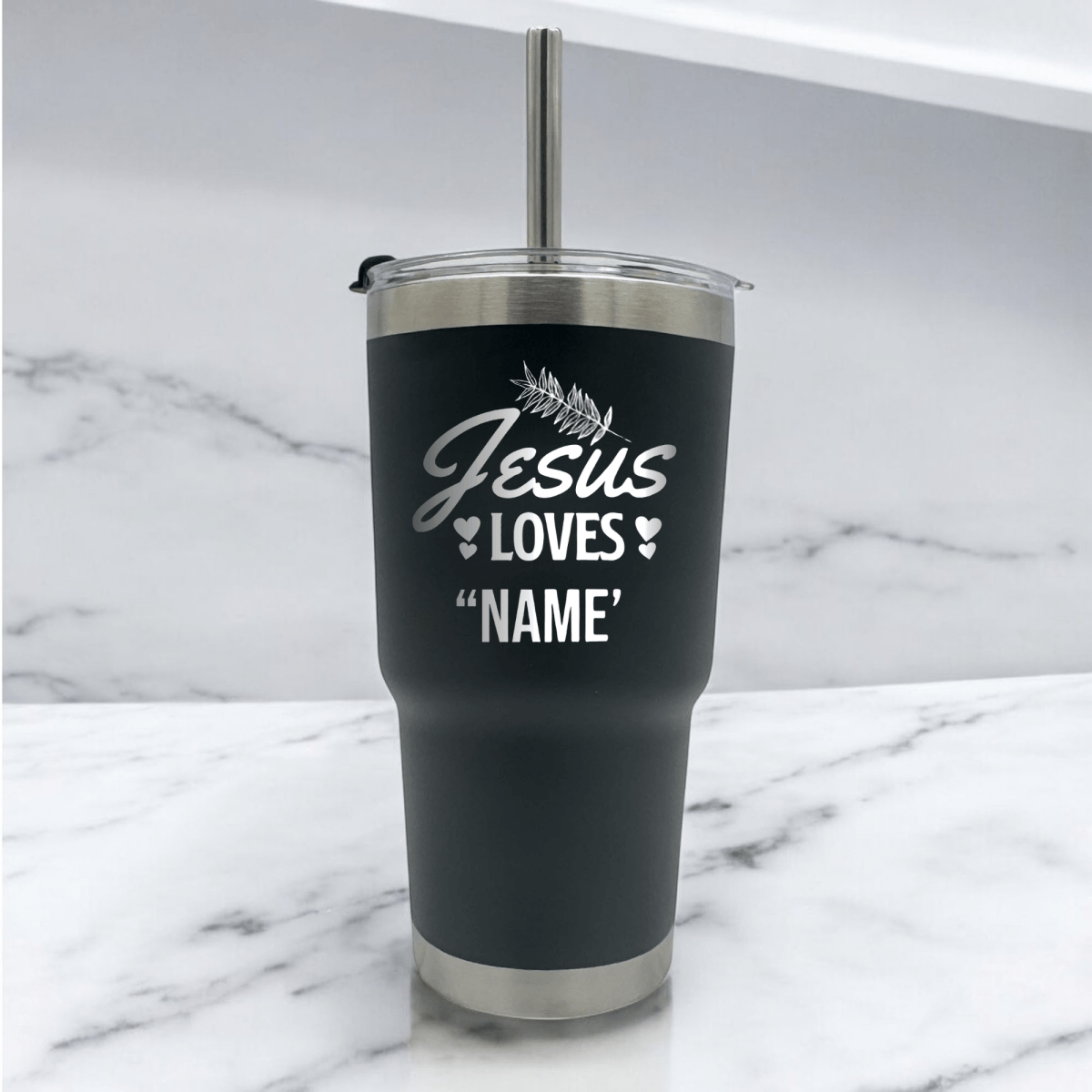 20 Oz, Arcticware Tumbler Jesus Loves Foliage Funny Christian Travel Mug with Lid - Shepherds Shelf