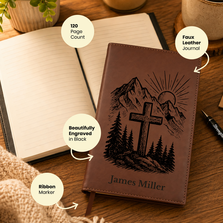 Personalized Brown Leatherette Journal Notebook | Cross Collection
