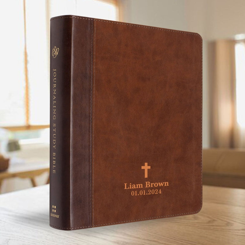 ESV Brown Study Size Holy Bible Small Print