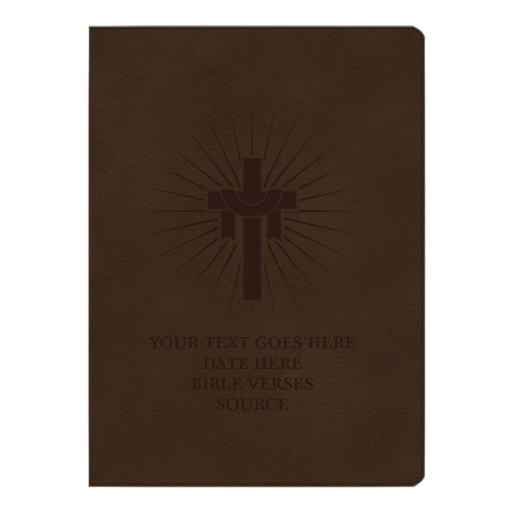 CSB Brown Study Size Holy Bible Large Print Size | Cross With Sun Rays
