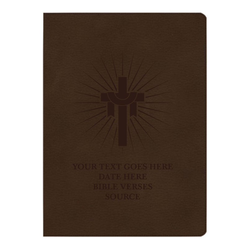 CSB Brown Study Size Holy Bible Large Print Size | Cross With Sun Rays