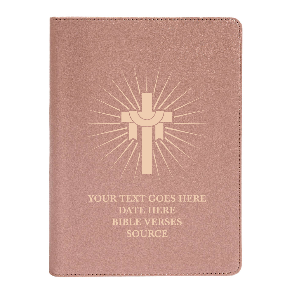 CSB She Reads Rose Gold Study Size Holy Bible Medium Print Size | Cross With Sun Rays