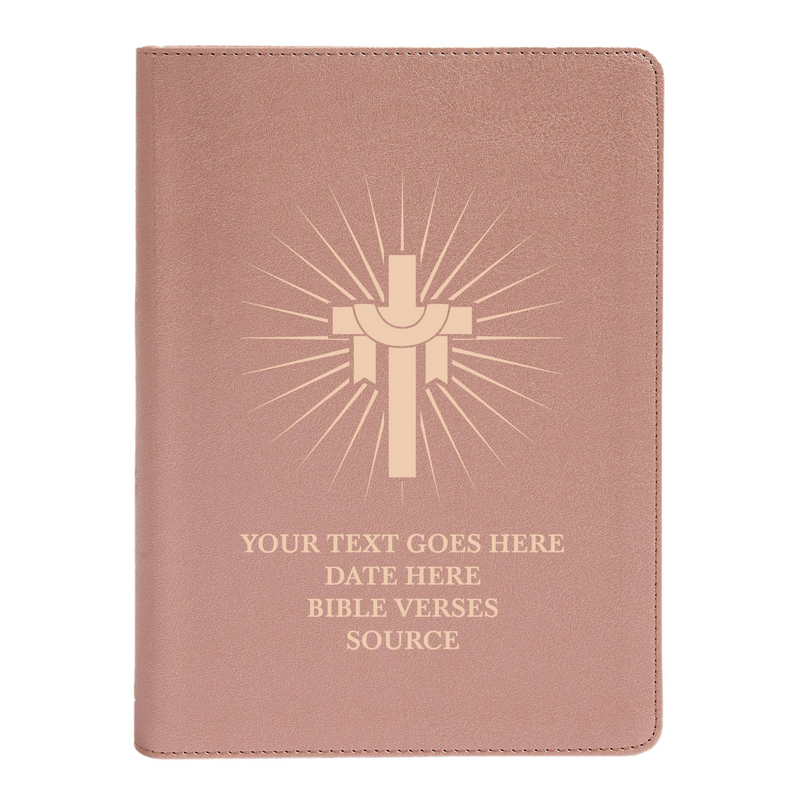 CSB She Reads Rose Gold Study Size Holy Bible Medium Print Size | Cross With Sun Rays