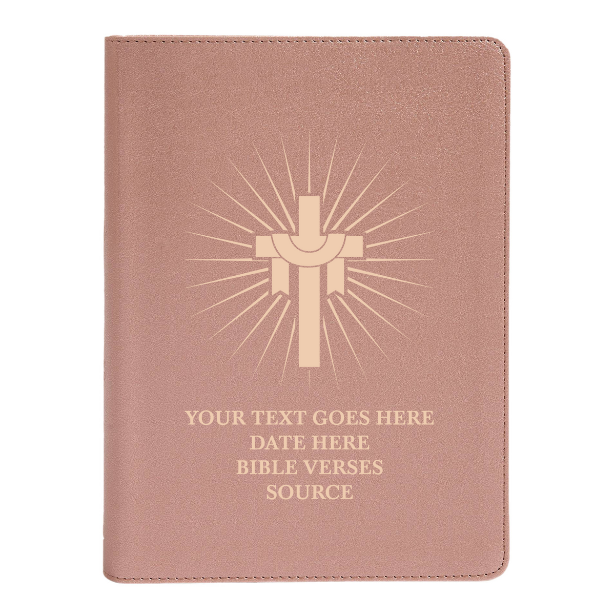 CSB She Reads Rose Gold Study Size Holy Bible Medium Print Size | Cross With Sun Rays
