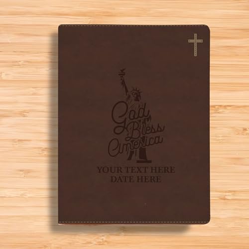 NIV Brown Standard Size Holy Bible Medium Print | God Bless America