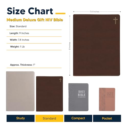 NIV Brown Standard Size Holy Bible Medium Print | God Bless America