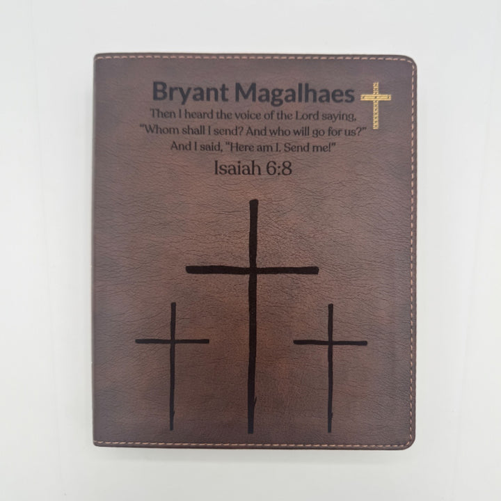 NIV Brown Standard Size Journaling Holy Bible Medium Print | The Three crosses