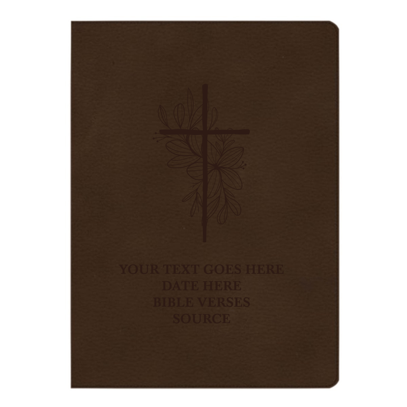 CSB Brown Study Size Holy Bible Large Print Size | Floral and Cross |