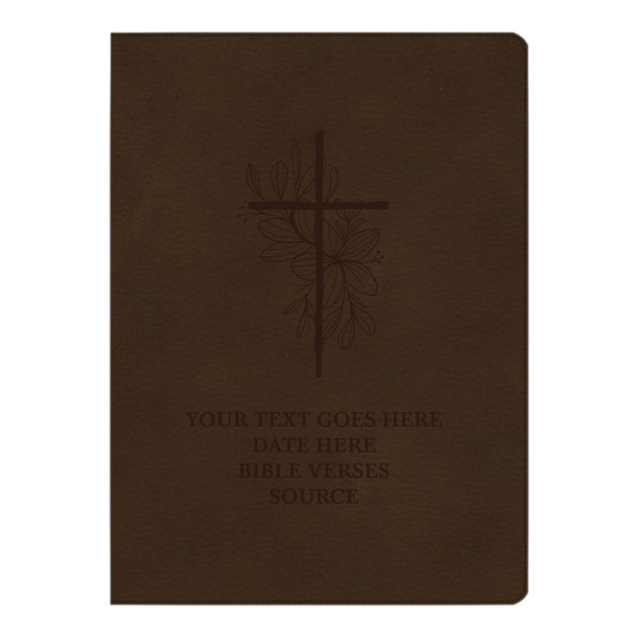 CSB Brown Study Size Holy Bible Large Print Size | Floral and Cross |