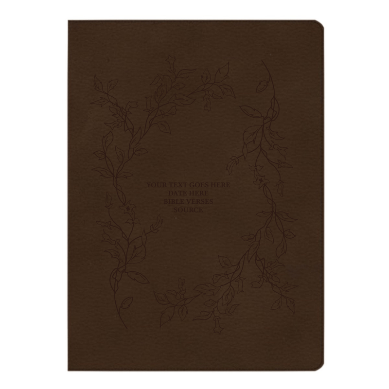CSB Brown Study Size Holy Bible Large Print Size | Floral Vines