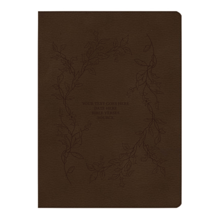 CSB Brown Study Size Holy Bible Large Print Size | Floral Vines