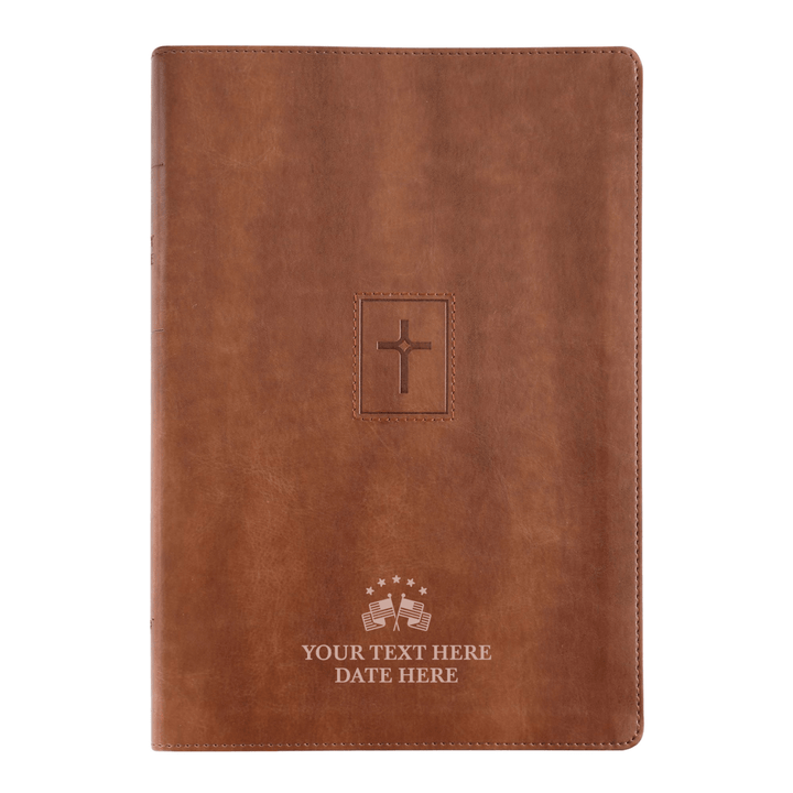 Personalized NIV Thinline Holy Bible Faux Leather Large Print Size with God Bless America Design | Shepherds Shelf