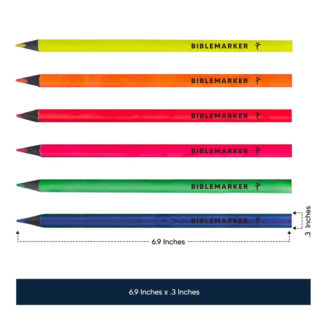 6 Pack Dry Highlighter Pencil Markers, 6.9" - Shepherds Shelf