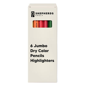 6 Pack Jumbo Dry Color Pencils Highlighter | Shepherds Shelf