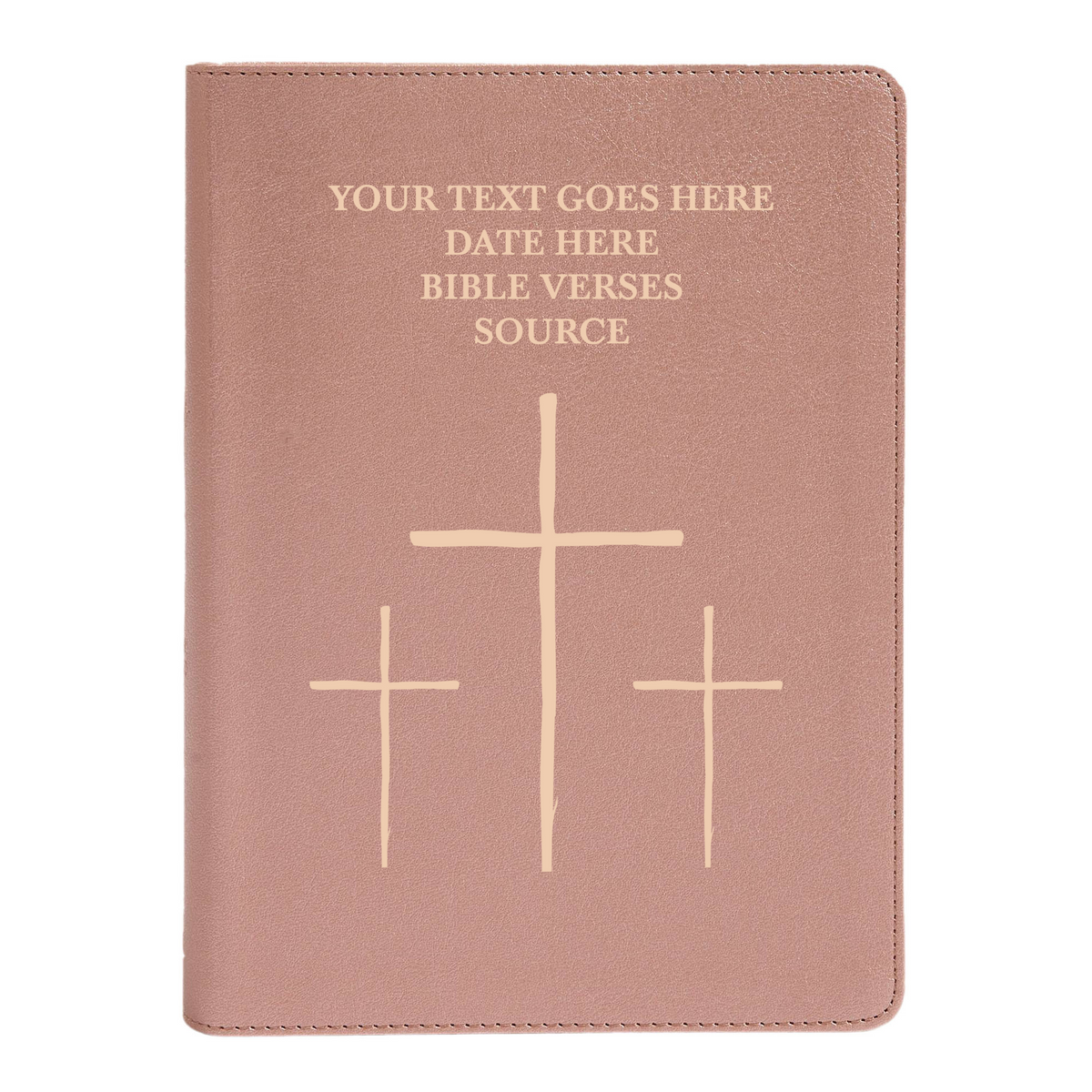 CSB She Reads Rose Gold Study Size Holy Bible Medium Print Size | Cross With The Three Crosses