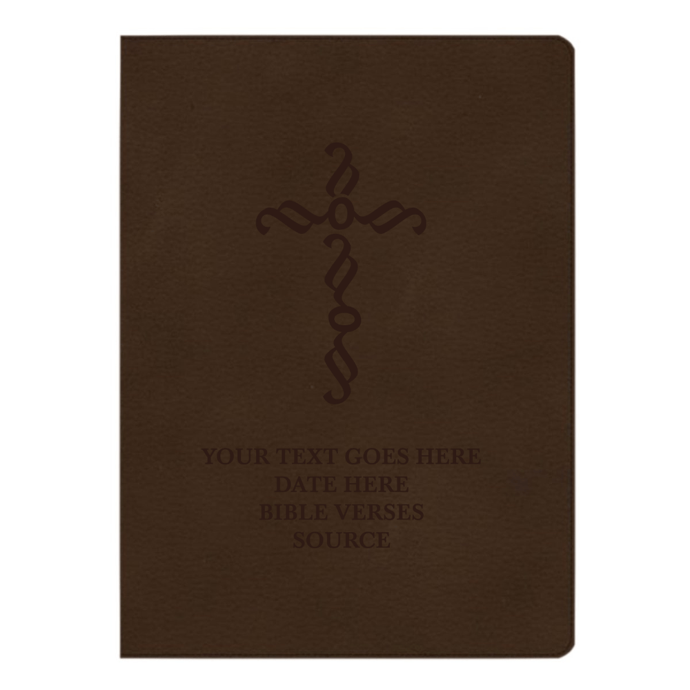 CSB Brown Study Size Holy Bible Large Print Size | Pen Stroke Cross
