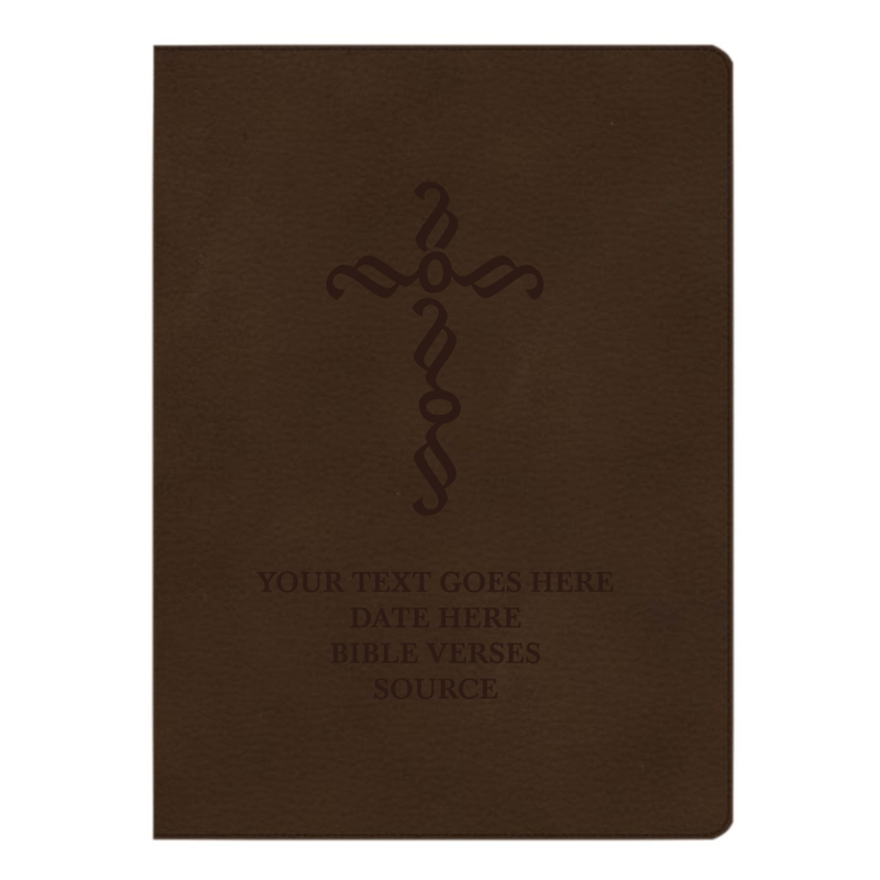 CSB Brown Study Size Holy Bible Large Print Size | Pen Stroke Cross