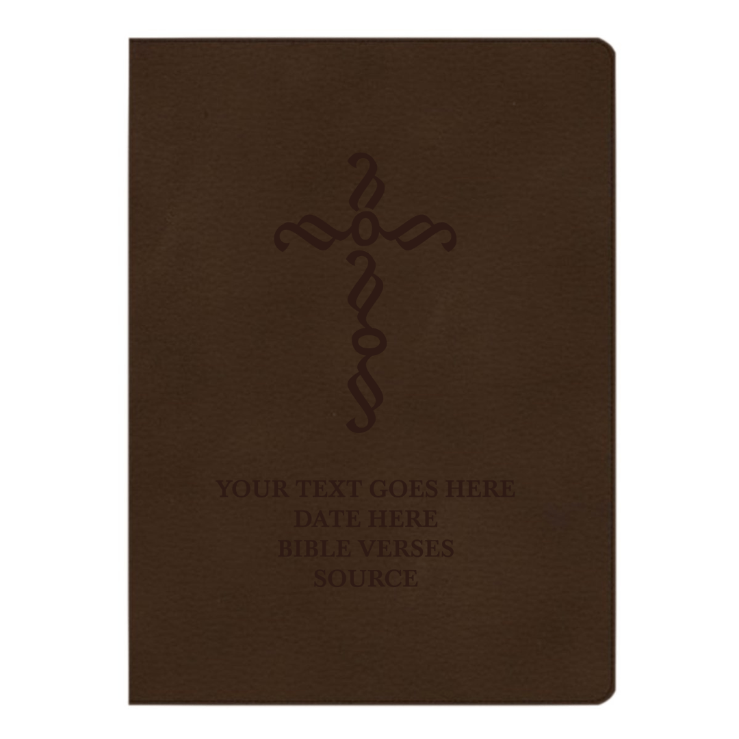 CSB Brown Study Size Holy Bible Large Print Size | Pen Stroke Cross