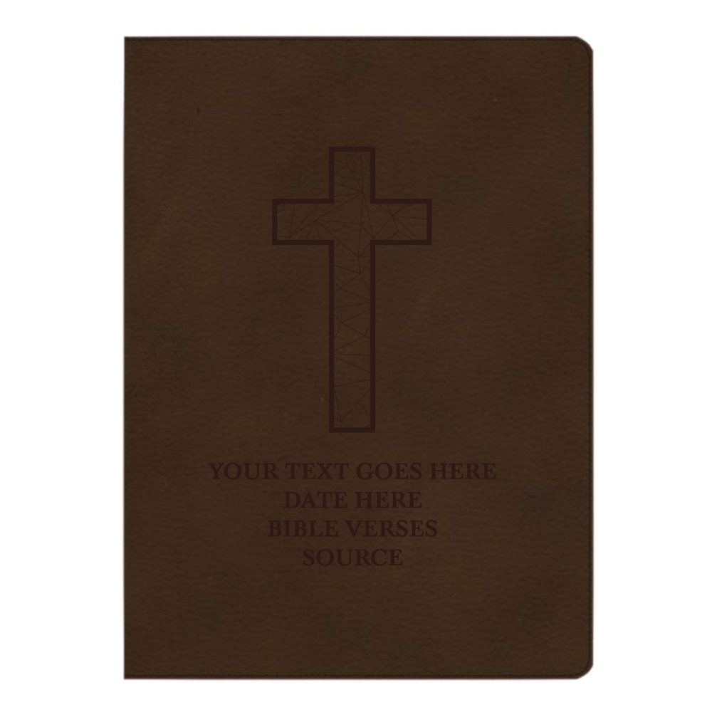 CSB Brown Study Size Holy Bible Large Print Size | Geometric Cross
