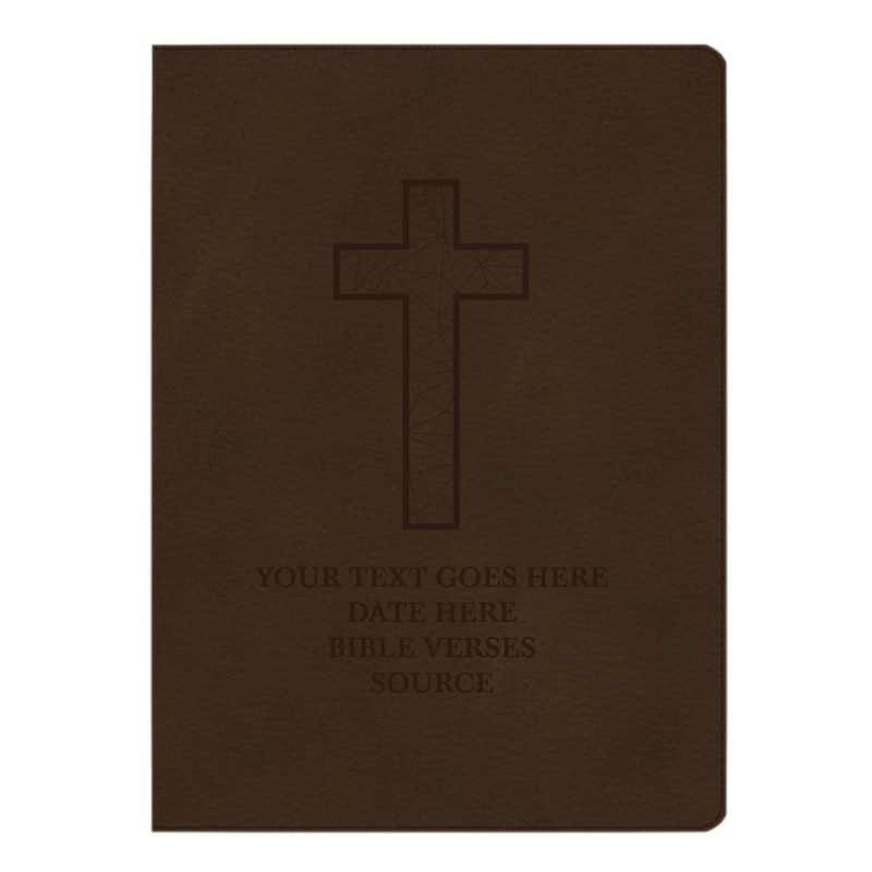 CSB Brown Study Size Holy Bible Large Print Size | Geometric Cross