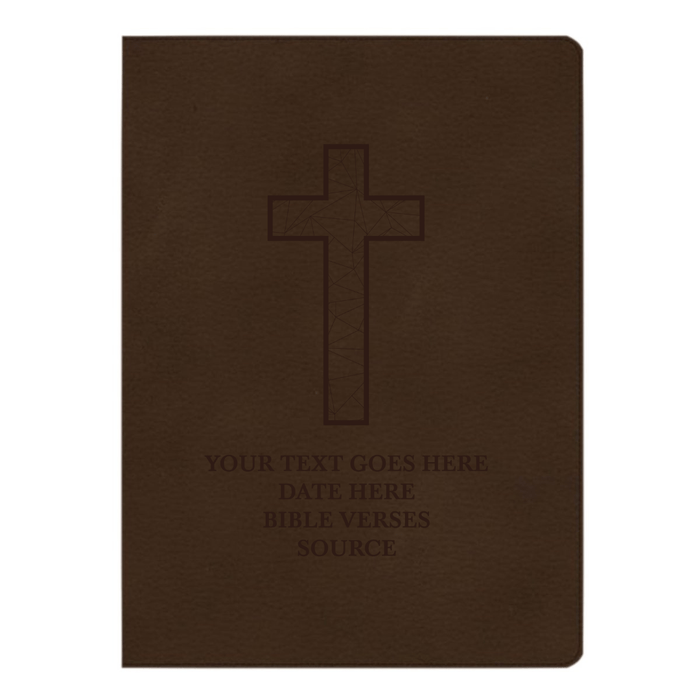 CSB Brown Study Size Holy Bible Large Print Size | Geometric Cross