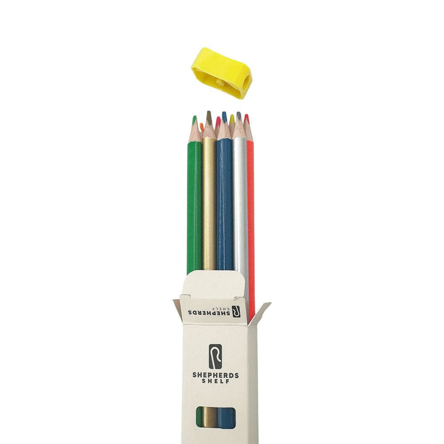 8 Pack Dry No Bleed Highlighter Pencil + Sharpener