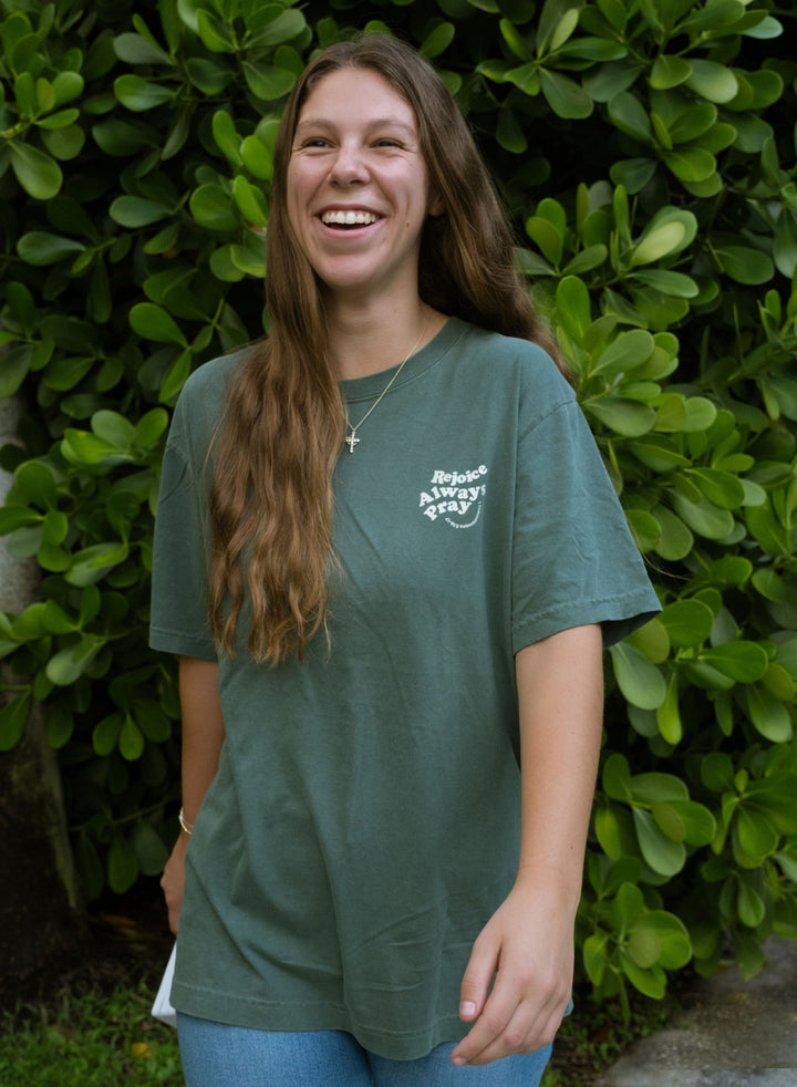 Rejoice Always Pray Unisex Garment-Dyed Tee