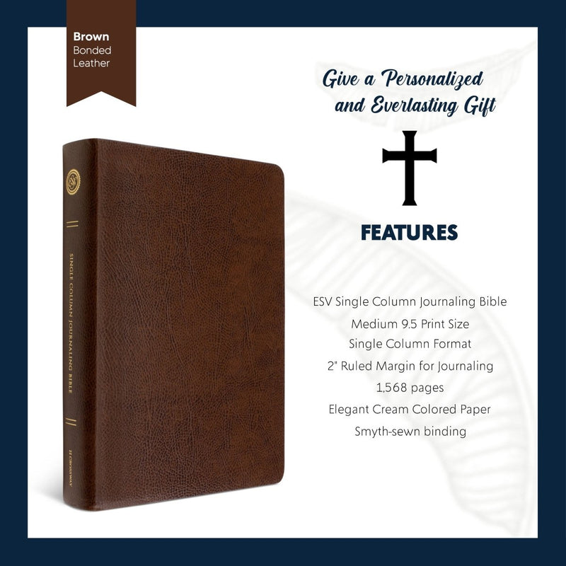 ESV Brown Study Size Bonded Leather Holy Bible Large Print