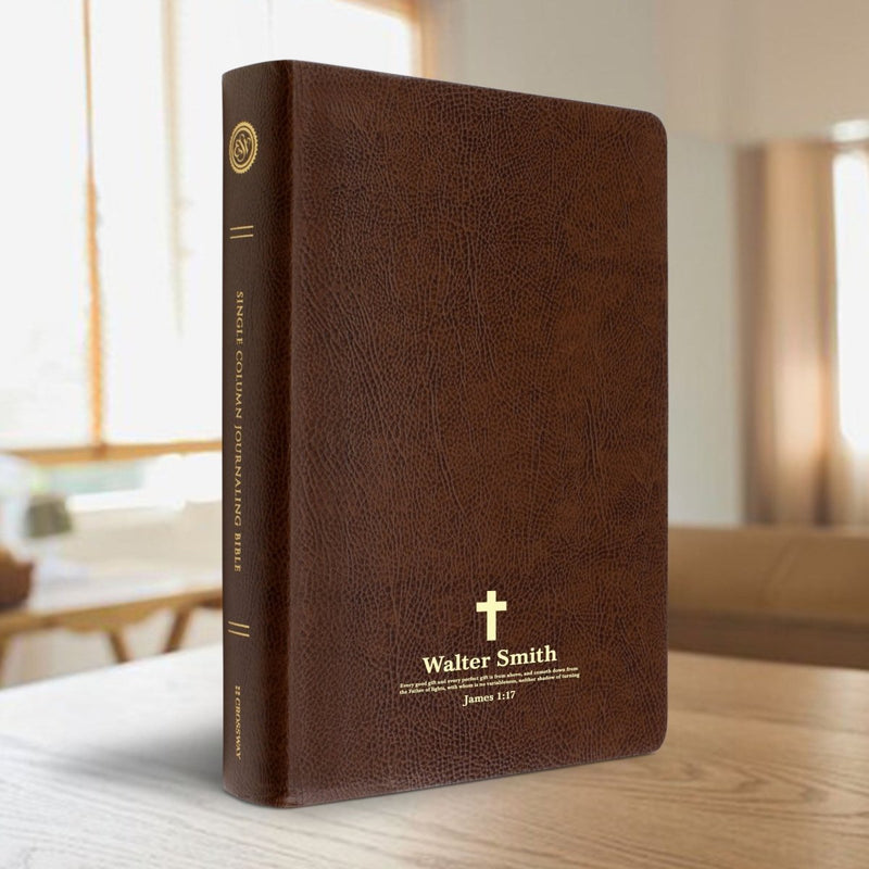 ESV Brown Study Size Bonded Leather Holy Bible Large Print