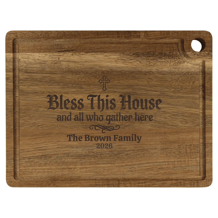 Personalized Cutting Board – Bless This House And All Who Gather