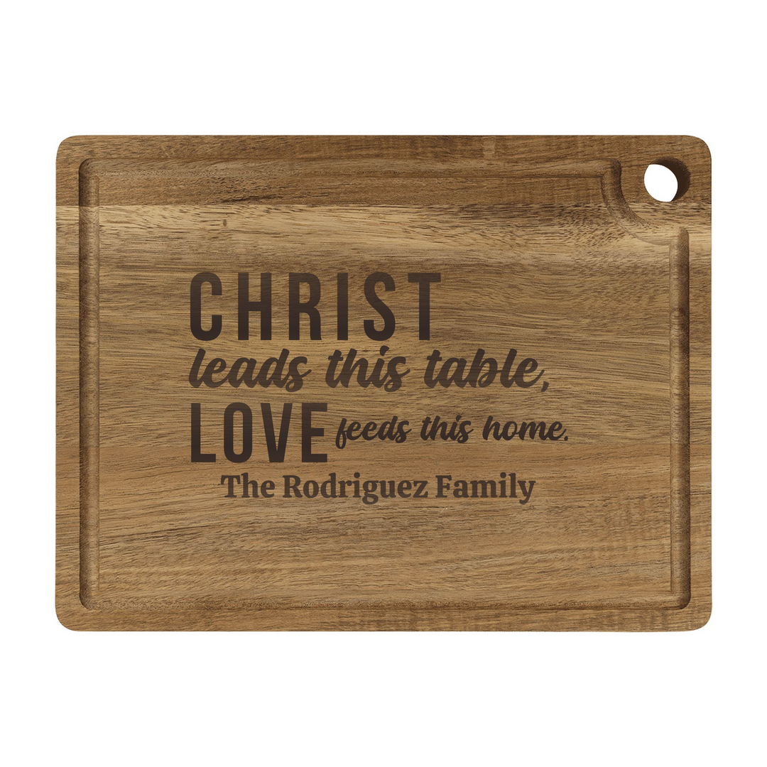 Personalized Cutting Board – Christ Leads This Table