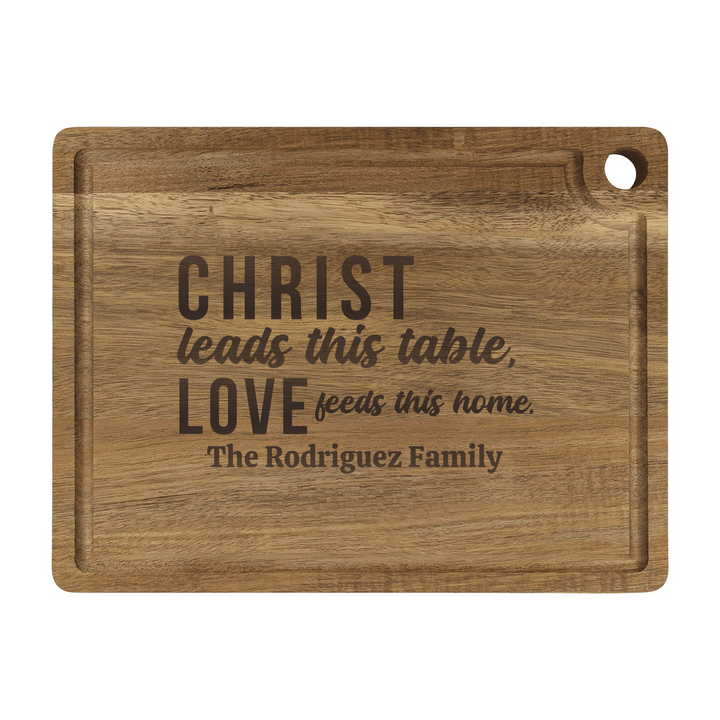 Personalized Cutting Board – Christ Leads This Table