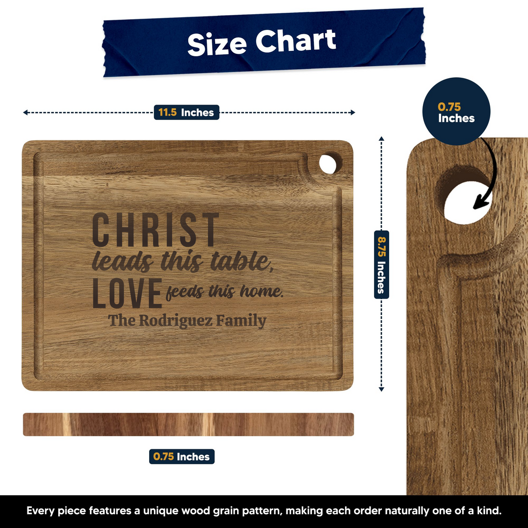 Personalized Cutting Board – Christ Leads This Table