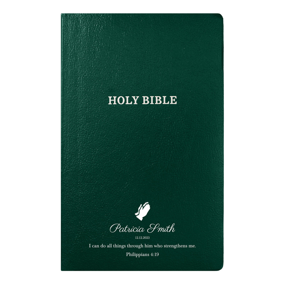 Personalized Green Custom KJV Bible | Shepherds Shelf