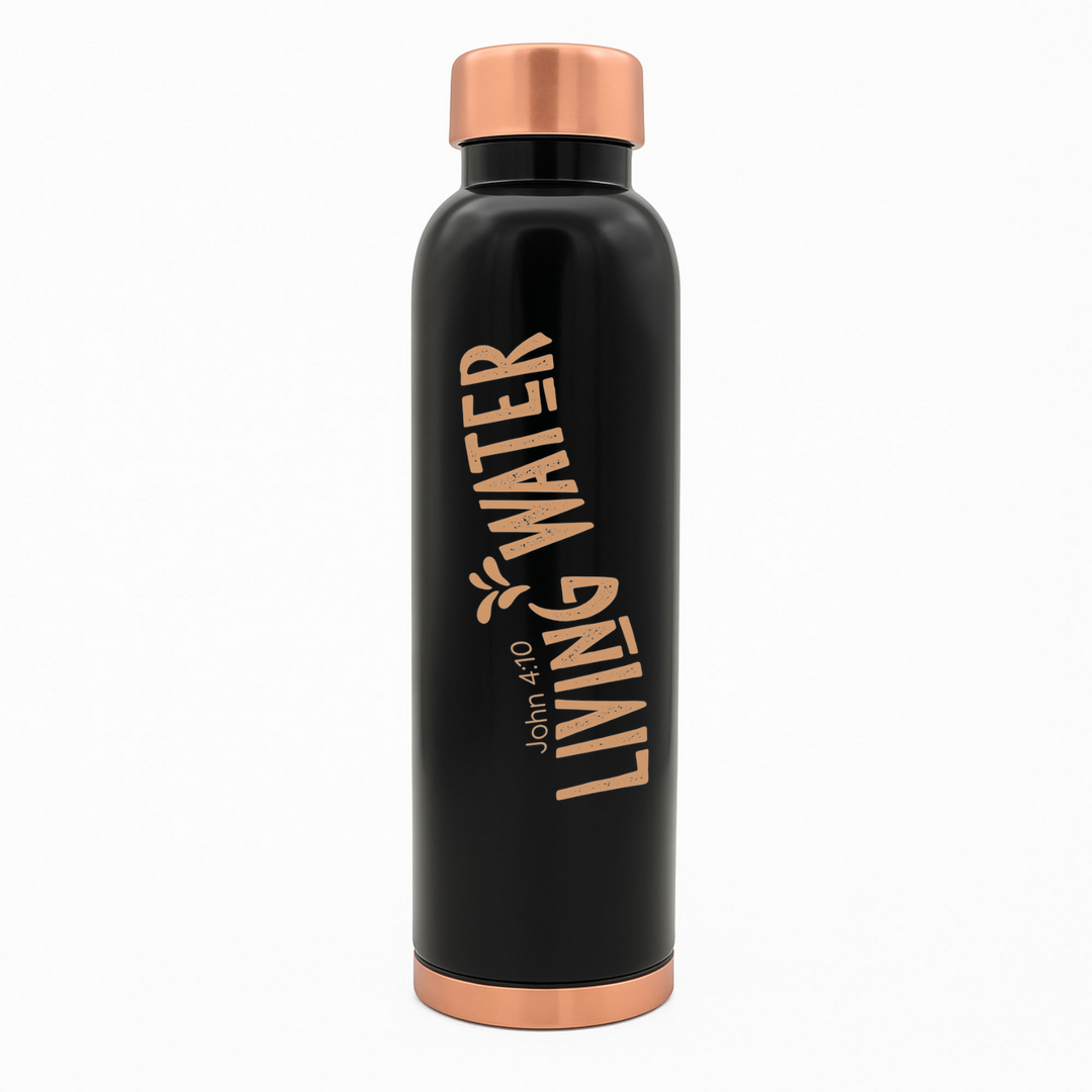 Custom Personalized Copper Water Bottle with John 4:10 Living Water and Name | Pure Copper | 33 Oz