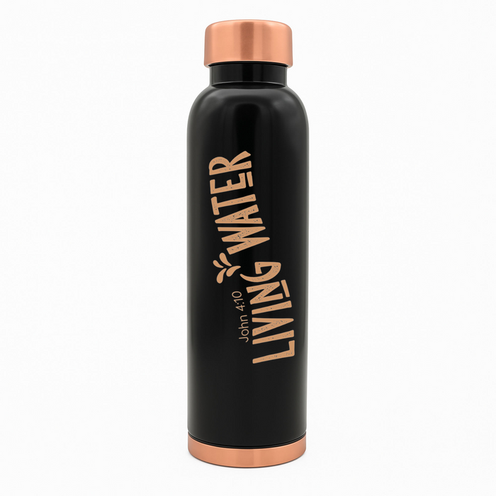 Custom Personalized Copper Water Bottle with John 4:10 Living Water and Name | Pure Copper | 33 Oz