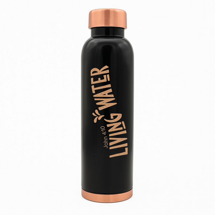 Custom Personalized Copper Water Bottle with John 4:10 Living Water and Name | Pure Copper | 33 Oz
