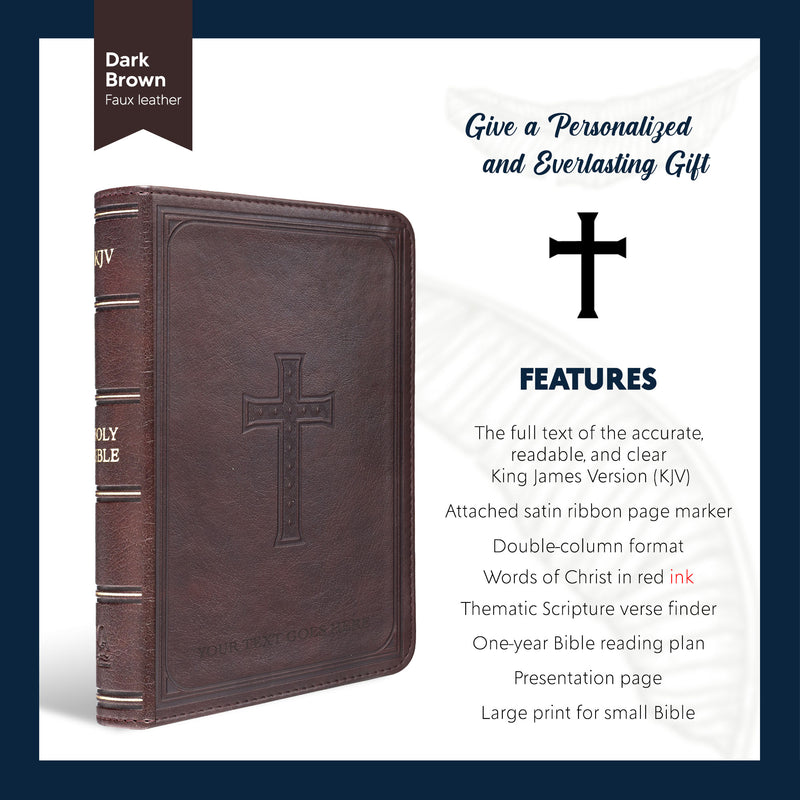 KJV Dark Brown Compact Size Holy Bible Large Print