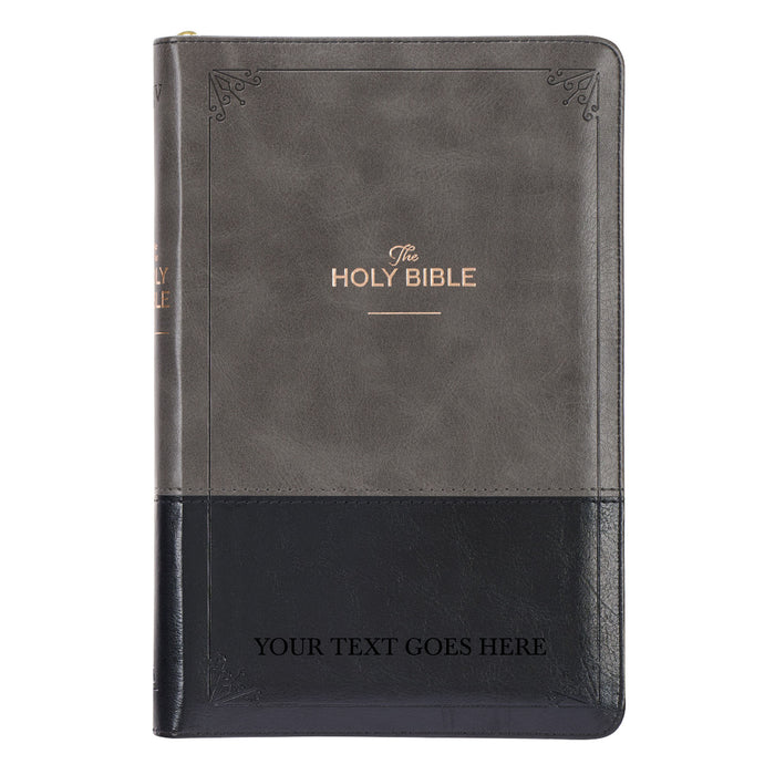 KJV Gray Black Standard Size Two Tone Holy Bible Small Print