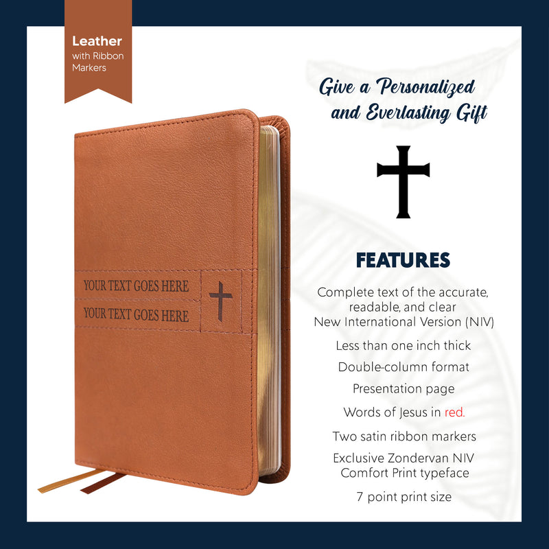 NIV Brown Compact Size Thinline Holy Bible Small Print
