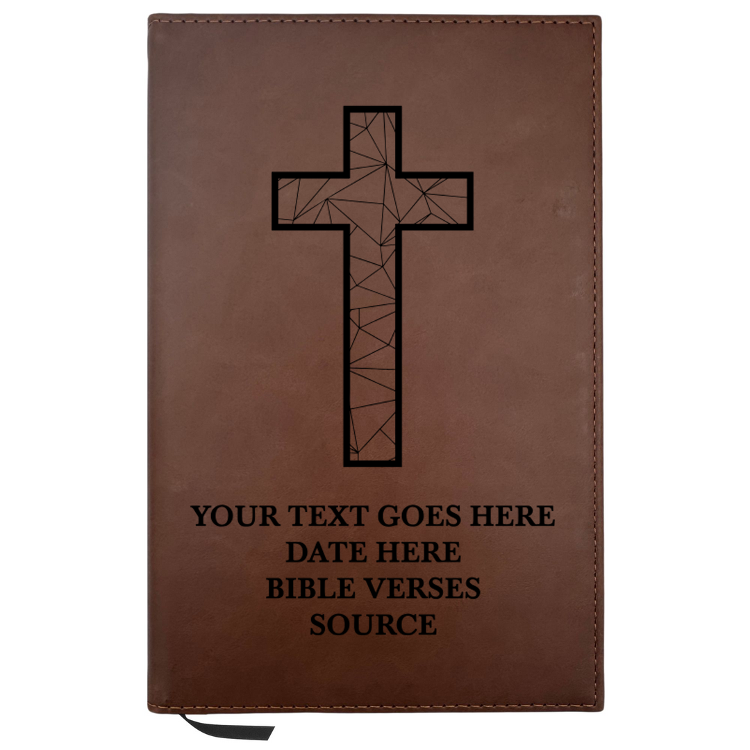 Personalized Brown Leatherette Journal Notebook | Blessings Collection