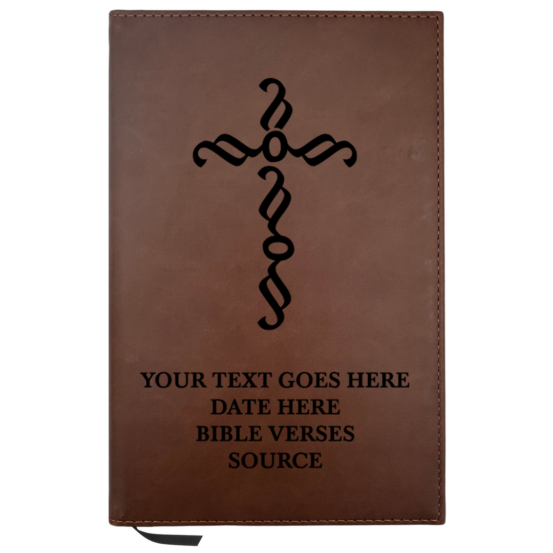 Personalized Brown Leatherette Journal Notebook | Blessings Collection