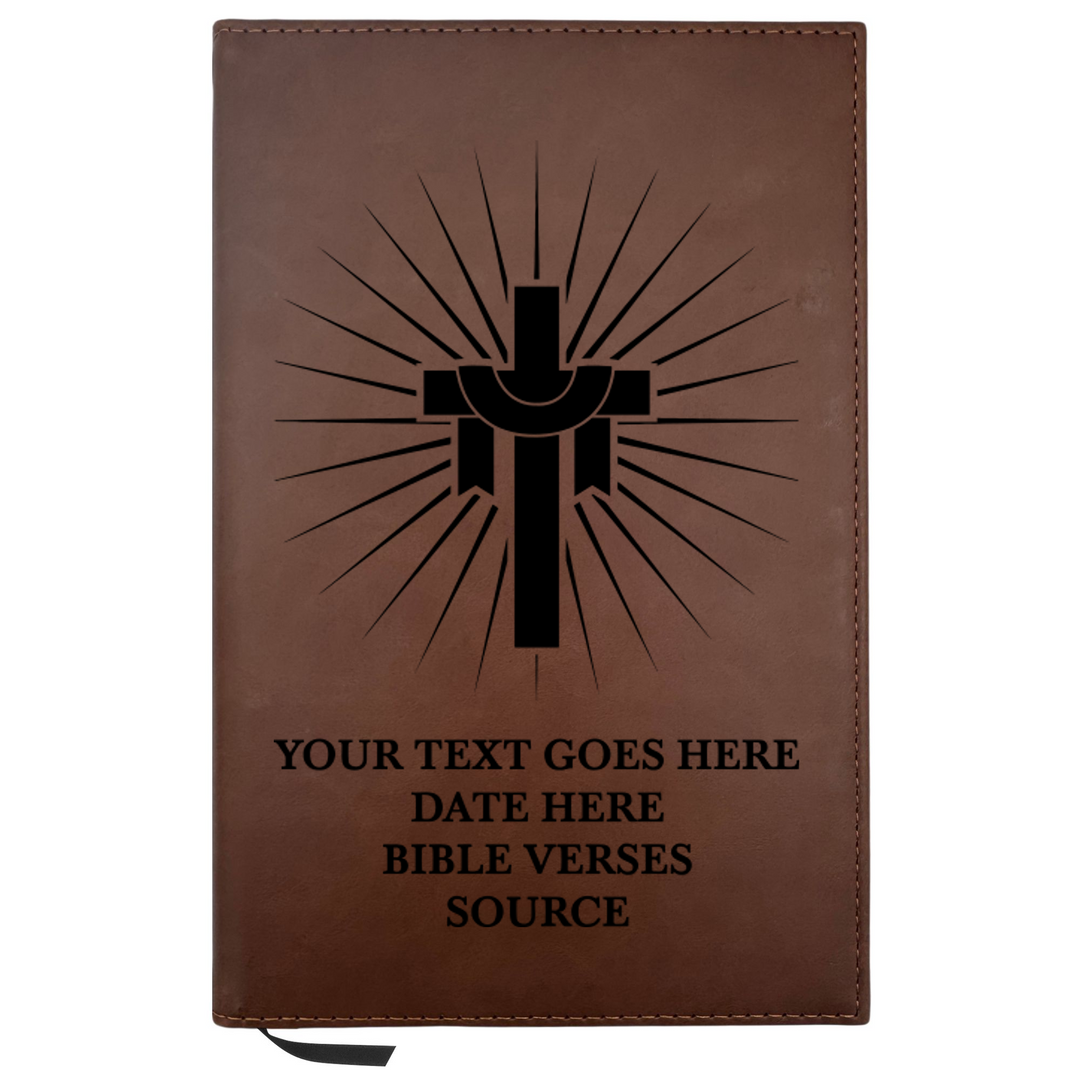 Personalized Brown Leatherette Journal Notebook | Blessings Collection